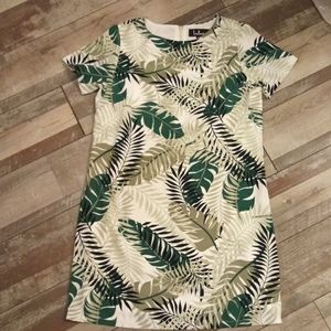 Lulu's Green and White Leaf Print Dress